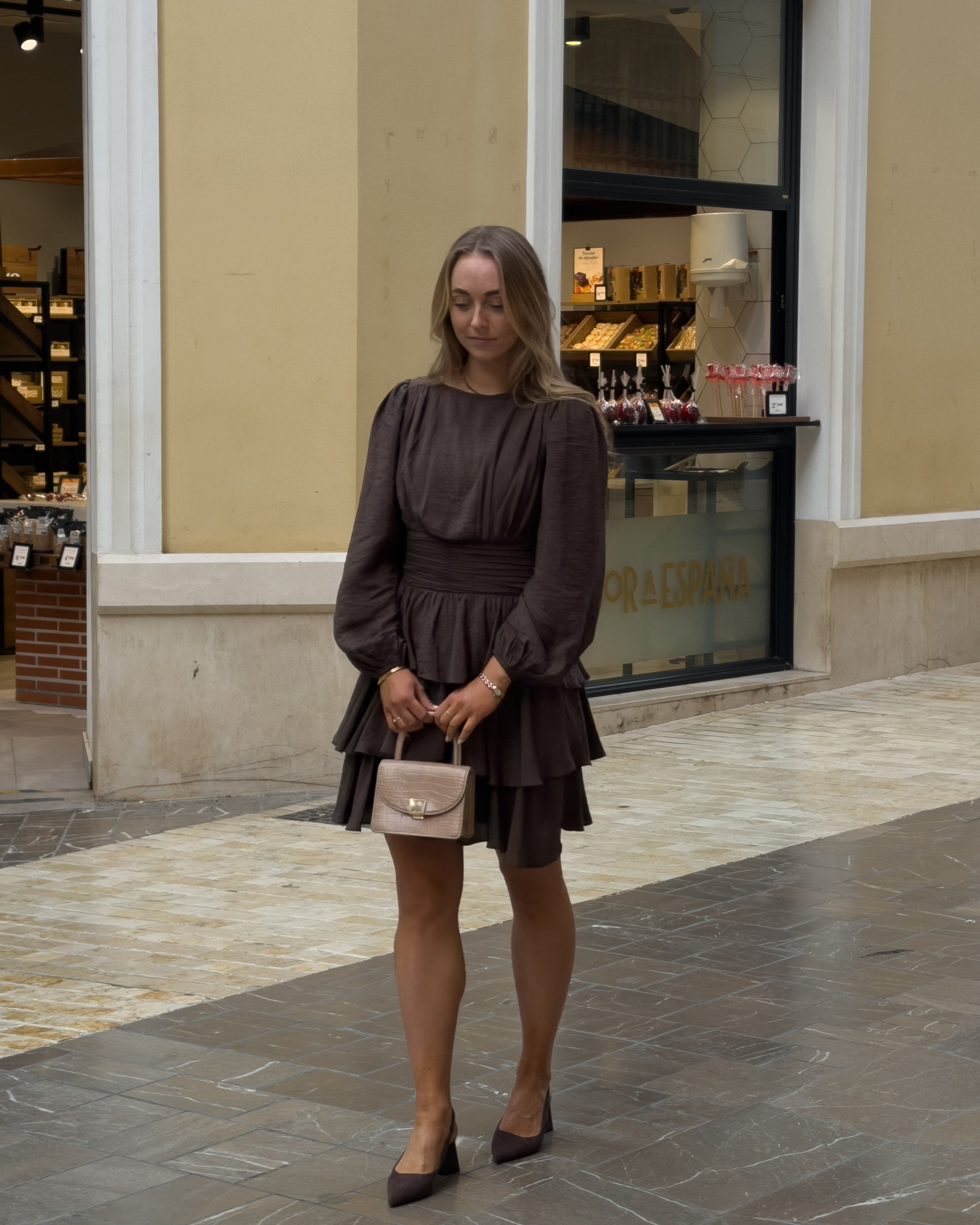 VMLISE Short Dress - Chocolate Brown